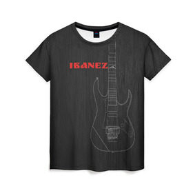 Женская футболка 3D с принтом Ibanez в Кировске, 100% полиэфир ( синтетическое хлопкоподобное полотно) | прямой крой, круглый вырез горловины, длина до линии бедер | ibanez | айбанез | гитара | ибанез | электрогитара | электруха
