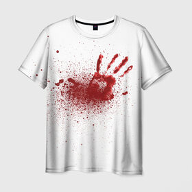 Мужская футболка 3D с принтом кровавая футболка в Кировске, 100% полиэфир | прямой крой, круглый вырез горловины, длина до линии бедер | Тематика изображения на принте: кровь