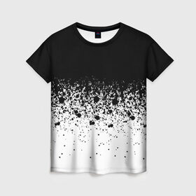 Женская футболка 3D с принтом необычный дизайн в Кировске, 100% полиэфир ( синтетическое хлопкоподобное полотно) | прямой крой, круглый вырез горловины, длина до линии бедер | белая | необычная | черно