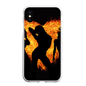 Чехол для iPhone XS Max матовый с принтом Танец огня в Кировске, Силикон | Область печати: задняя сторона чехла, без боковых панелей | любовь | огонь | пламя | сердце | танец