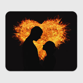 Коврик прямоугольный с принтом Огненная любовь в Кировске, натуральный каучук | размер 230 х 185 мм; запечатка лицевой стороны | любовь | огонь | пламя | сердце | танец
