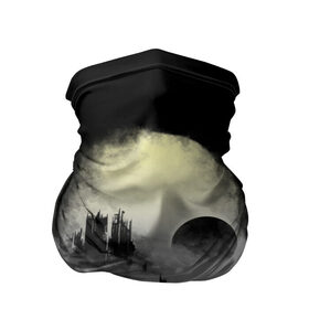 Бандана-труба 3D с принтом Мертвый туман в Кировске, 100% полиэстер, ткань с особыми свойствами — Activecool | плотность 150‒180 г/м2; хорошо тянется, но сохраняет форму | bone | ciyt | dark | evil | skelet | skull | город | кости | скелет | туман | череп