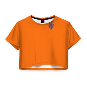 Женская футболка 3D укороченная с принтом Сборная Голландии в Кировске, 100% полиэстер | круглая горловина, длина футболки до линии талии, рукава с отворотами | holland | голландия | нидерланды