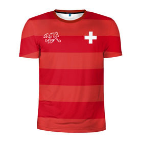 Мужская футболка 3D спортивная с принтом Сборная Швейцарии в Кировске, 100% полиэстер с улучшенными характеристиками | приталенный силуэт, круглая горловина, широкие плечи, сужается к линии бедра | футбол | швейцария