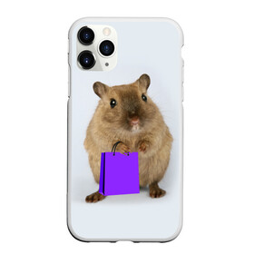 Чехол для iPhone 11 Pro матовый с принтом Хомяк с сумкой в Кировске, Силикон |  | грызун | животные | крыса | мышь | хомяк | яблоко