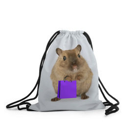 Рюкзак-мешок 3D с принтом Хомяк с сумкой в Кировске, 100% полиэстер | плотность ткани — 200 г/м2, размер — 35 х 45 см; лямки — толстые шнурки, застежка на шнуровке, без карманов и подкладки | грызун | животные | крыса | мышь | хомяк | яблоко