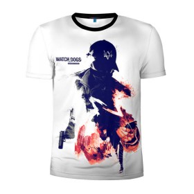 Мужская футболка 3D спортивная с принтом Watch Dogs 2 в Кировске, 100% полиэстер с улучшенными характеристиками | приталенный силуэт, круглая горловина, широкие плечи, сужается к линии бедра | dogs | ubisoft | watch | псы | сторожевые