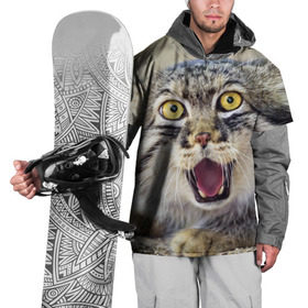 Накидка на куртку 3D с принтом Дикий кот в Кировске, 100% полиэстер |  | Тематика изображения на принте: animal | cat | eyes | jaws | predator | teeth | wild | взгляд | дикий | животное | клыки | кот | пасть | хищник