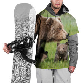 Накидка на куртку 3D с принтом Медведи в Кировске, 100% полиэстер |  | Тематика изображения на принте: animals | bears | children | family | green | meadow | mother | predators | дети | животные | зеленая | мама | медведи | поляна | семья | хищники