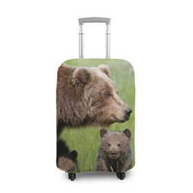 Чехол для чемодана 3D с принтом Медведи в Кировске, 86% полиэфир, 14% спандекс | двустороннее нанесение принта, прорези для ручек и колес | animals | bears | children | family | green | meadow | mother | predators | дети | животные | зеленая | мама | медведи | поляна | семья | хищники