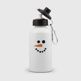 Бутылка спортивная с принтом Снеговик минимализм в Кировске, металл | емкость — 500 мл, в комплекте две пластиковые крышки и карабин для крепления | год петуха | детям | крутой снеговик | любимым. | минимализм | морковка | новый год | подарок | популярное | снег | снеговик