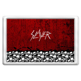 Магнит 45*70 с принтом Slayer Red в Кировске, Пластик | Размер: 78*52 мм; Размер печати: 70*45 | metal | rock | метал | рок | слэйер | трэш | череп