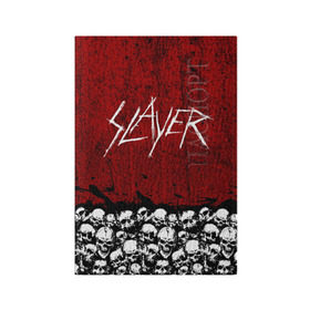 Обложка для паспорта матовая кожа с принтом Slayer Red в Кировске, натуральная матовая кожа | размер 19,3 х 13,7 см; прозрачные пластиковые крепления | Тематика изображения на принте: metal | rock | метал | рок | слэйер | трэш | череп