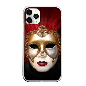 Чехол для iPhone 11 Pro матовый с принтом Венецианская маска в Кировске, Силикон |  | Тематика изображения на принте: венеция | италия | карнавал | красный | лицо | перья