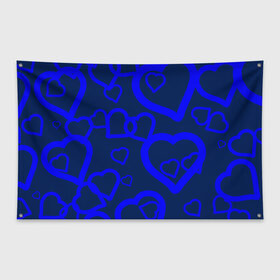 Флаг-баннер с принтом Ночная романтика в Кировске, 100% полиэстер | размер 67 х 109 см, плотность ткани — 95 г/м2; по краям флага есть четыре люверса для крепления | love is | влюблённый | любовь | ночь | романтика | сердечки | сердце