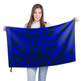 Флаг 3D с принтом Ночная романтика в Кировске, 100% полиэстер | плотность ткани — 95 г/м2, размер — 67 х 109 см. Принт наносится с одной стороны | love is | влюблённый | любовь | ночь | романтика | сердечки | сердце