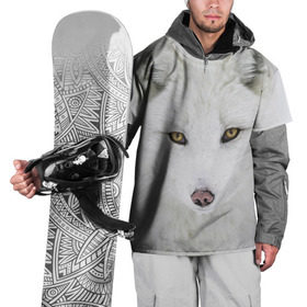 Накидка на куртку 3D с принтом Полярная лиса в Кировске, 100% полиэстер |  | animal | polar fox | predator | sly | white | wild | белая | дикая | животное | лиса | полярная | хитрая | хищник