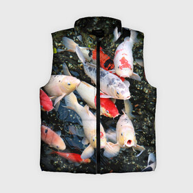 Женский жилет утепленный 3D с принтом Koi Fish (карпы кои) в Кировске,  |  | bright | brocade | carp | color | decorative | depth | exotic | fish | koi | koi fish | sea | water | вода | глубина | декоративные | карпы | кои | море | парчовый | рыбки | цвет | экзотические | яркий