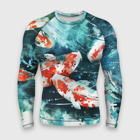 Мужской рашгард 3D с принтом Koi Fish (карпы кои) в Кировске,  |  | bright | brocade | carp | color | decorative | depth | exotic | fish | koi | koi fish | sea | water | вода | глубина | декоративные | карпы | кои | море | парчовый | рыбки | цвет | экзотические | яркий