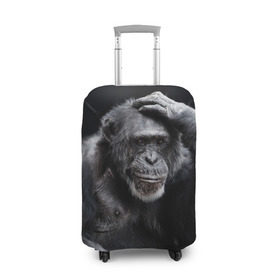 Чехол для чемодана 3D с принтом ЕГЭ в Кировске, 86% полиэфир, 14% спандекс | двустороннее нанесение принта, прорези для ручек и колес | егэ | обезьяна | шимпанзе | школа | экзамен | экзамены