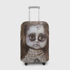 Чехол для чемодана 3D с принтом Остров Кукол в Кировске, 86% полиэфир, 14% спандекс | двустороннее нанесение принта, прорези для ручек и колес | криповый | кукла | мистика | остров | ужас