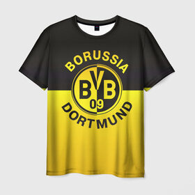 Мужская футболка 3D с принтом Borussia Dortmund FC в Кировске, 100% полиэфир | прямой крой, круглый вырез горловины, длина до линии бедер | боруссия | германия | дортмунд | клуб | фк | футбол | футбольный