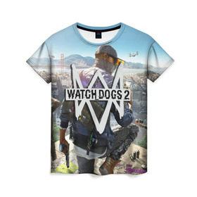 Женская футболка 3D с принтом Watch Dogs 2 в Кировске, 100% полиэфир ( синтетическое хлопкоподобное полотно) | прямой крой, круглый вырез горловины, длина до линии бедер | watchdogs