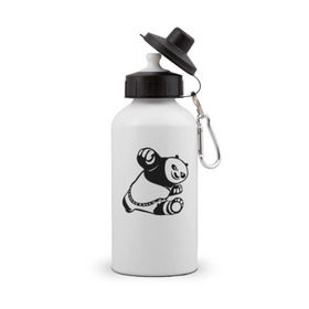 Бутылка спортивная с принтом Панда в Кировске, металл | емкость — 500 мл, в комплекте две пластиковые крышки и карабин для крепления | кунг фу | мульт | панда