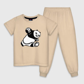 Детская пижама хлопок с принтом Панда в Кировске, 100% хлопок |  брюки и футболка прямого кроя, без карманов, на брюках мягкая резинка на поясе и по низу штанин
 | кунг фу | мульт | панда