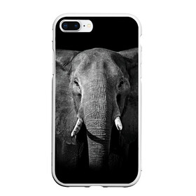 Чехол для iPhone 7Plus/8 Plus матовый с принтом Слон в Кировске, Силикон | Область печати: задняя сторона чехла, без боковых панелей | animal | big | black   white | elephant | wild | большой | дикий | животное | слон | черно   белый