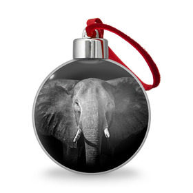 Ёлочный шар с принтом Слон в Кировске, Пластик | Диаметр: 77 мм | animal | big | black   white | elephant | wild | большой | дикий | животное | слон | черно   белый