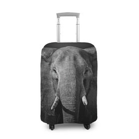Чехол для чемодана 3D с принтом Слон в Кировске, 86% полиэфир, 14% спандекс | двустороннее нанесение принта, прорези для ручек и колес | animal | big | black   white | elephant | wild | большой | дикий | животное | слон | черно   белый