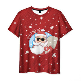 Мужская футболка 3D с принтом HoHoHo в Кировске, 100% полиэфир | прямой крой, круглый вырез горловины, длина до линии бедер | 2017 год | deer | ho | merry christmas | new year | santa | дед мороз | зима | клаус | новый год | ночь | праздник | рождество | санта | снег