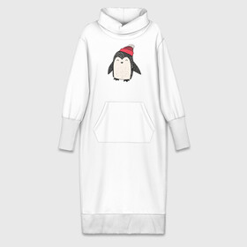 Платье удлиненное хлопок с принтом Пингвин в шапке в Кировске,  |  | милота