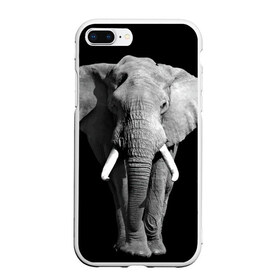 Чехол для iPhone 7Plus/8 Plus матовый с принтом Слон в Кировске, Силикон | Область печати: задняя сторона чехла, без боковых панелей | africa | big | black   white | elephant is an animal | shroud | tusks | африка | бивни | большой | животное | идет | савана | слон | черно   белый