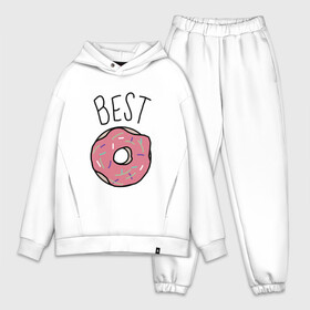 Мужской костюм хлопок OVERSIZE с принтом best friends в Кировске,  |  | coffee | donuts | food | friends | друзья | кофе | парные | пончик