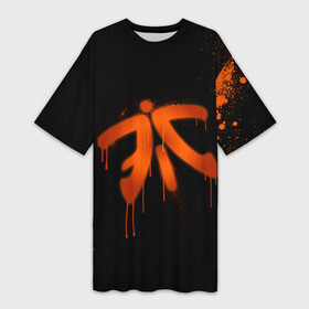 Платье-футболка 3D с принтом cs:go   Fnatic (Black collection) в Кировске,  |  | Тематика изображения на принте: 0x000000123 | cs | csgo | fnatic | кс | ксго | фнатик