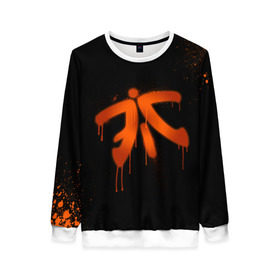 Женский свитшот 3D с принтом cs:go - Fnatic (Black collection) в Кировске, 100% полиэстер с мягким внутренним слоем | круглый вырез горловины, мягкая резинка на манжетах и поясе, свободная посадка по фигуре | 0x000000123 | cs | csgo | fnatic | кс | ксго | фнатик