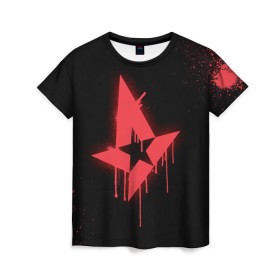 Женская футболка 3D с принтом cs:go - Astralis (Black collection) в Кировске, 100% полиэфир ( синтетическое хлопкоподобное полотно) | прямой крой, круглый вырез горловины, длина до линии бедер | 0x000000123 | astralis | cs | csgo | астралис | кс | ксго