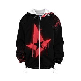 Детская куртка 3D с принтом cs:go - Astralis (Black collection) в Кировске, 100% полиэстер | застежка — молния, подол и капюшон оформлены резинкой с фиксаторами, по бокам — два кармана без застежек, один потайной карман на груди, плотность верхнего слоя — 90 г/м2; плотность флисового подклада — 260 г/м2 | Тематика изображения на принте: 0x000000123 | astralis | cs | csgo | астралис | кс | ксго