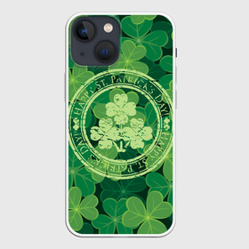 Чехол для iPhone 13 mini с принтом Ireland, Happy St. Patricks Day в Кировске,  |  | background | clover | four | green | happy st. patricks day | holiday | ireland | leaf | petal | plant | print | зеленый | ирландия | клевер | лепесток | лист | печать | праздник | растение | счастливого святого патрика | фон | четыре