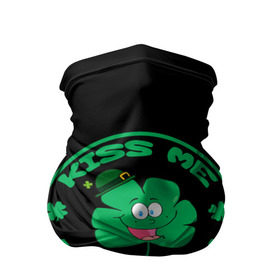 Бандана-труба 3D с принтом Ireland, Kiss me, I`m Irish в Кировске, 100% полиэстер, ткань с особыми свойствами — Activecool | плотность 150‒180 г/м2; хорошо тянется, но сохраняет форму | animation | background | black | clover | four | green | hat | im irish | ireland | kiss me | leaf | petal | printing | smile | анимация | зелёный | ирландец | ирландия | клевер | лепесток | листок | меня | печать | поцелуй | улыбка | фон | черный | четыр
