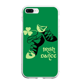 Чехол для iPhone 7Plus/8 Plus матовый с принтом Ireland Irish dance в Кировске, Силикон | Область печати: задняя сторона чехла, без боковых панелей | background | black | clover | dance | green | ireland | irish | petal | soft shoes | зеленый | ирландия | ирландский | клевер | лепесток | мягкая | обувь | танец | фон | черная
