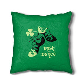 Подушка 3D с принтом Ireland, Irish dance в Кировске, наволочка – 100% полиэстер, наполнитель – холлофайбер (легкий наполнитель, не вызывает аллергию). | состоит из подушки и наволочки. Наволочка на молнии, легко снимается для стирки | background | black | clover | dance | green | ireland | irish | petal | soft shoes | зеленый | ирландия | ирландский | клевер | лепесток | мягкая | обувь | танец | фон | черная