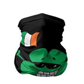 Бандана-труба 3D с принтом Ирландия, клевер с флагом в Кировске, 100% полиэстер, ткань с особыми свойствами — Activecool | плотность 150‒180 г/м2; хорошо тянется, но сохраняет форму | animation | background | black | clover | flag | ireland | smile | stick | teeth | анимация | зубы | ирландия | клевер | очки | палка | улыбка | флаг | фон | черный