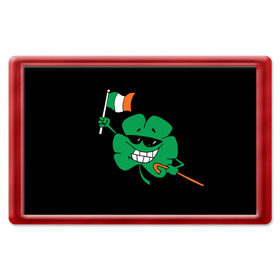 Магнит 45*70 с принтом Ирландия, клевер с флагом в Кировске, Пластик | Размер: 78*52 мм; Размер печати: 70*45 | animation | background | black | clover | flag | ireland | smile | stick | teeth | анимация | зубы | ирландия | клевер | очки | палка | улыбка | флаг | фон | черный