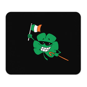Коврик прямоугольный с принтом Ирландия, клевер с флагом в Кировске, натуральный каучук | размер 230 х 185 мм; запечатка лицевой стороны | animation | background | black | clover | flag | ireland | smile | stick | teeth | анимация | зубы | ирландия | клевер | очки | палка | улыбка | флаг | фон | черный