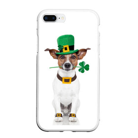 Чехол для iPhone 7Plus/8 Plus матовый с принтом Ирландия в Кировске, Силикон | Область печати: задняя сторона чехла, без боковых панелей | animal | breed | clover | dog | folk | fun | funny | hat | hero | ireland | irish | saint patrick | герой | животное | ирландия | ирландский | клевер | народный | порода | прикол | святой патрик | собака | шляпа | шутка