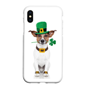 Чехол для iPhone XS Max матовый с принтом Ирландия в Кировске, Силикон | Область печати: задняя сторона чехла, без боковых панелей | animal | breed | clover | dog | folk | fun | funny | hat | hero | ireland | irish | saint patrick | герой | животное | ирландия | ирландский | клевер | народный | порода | прикол | святой патрик | собака | шляпа | шутка