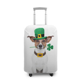 Чехол для чемодана 3D с принтом Ирландия в Кировске, 86% полиэфир, 14% спандекс | двустороннее нанесение принта, прорези для ручек и колес | animal | breed | clover | dog | folk | fun | funny | hat | hero | ireland | irish | saint patrick | герой | животное | ирландия | ирландский | клевер | народный | порода | прикол | святой патрик | собака | шляпа | шутка